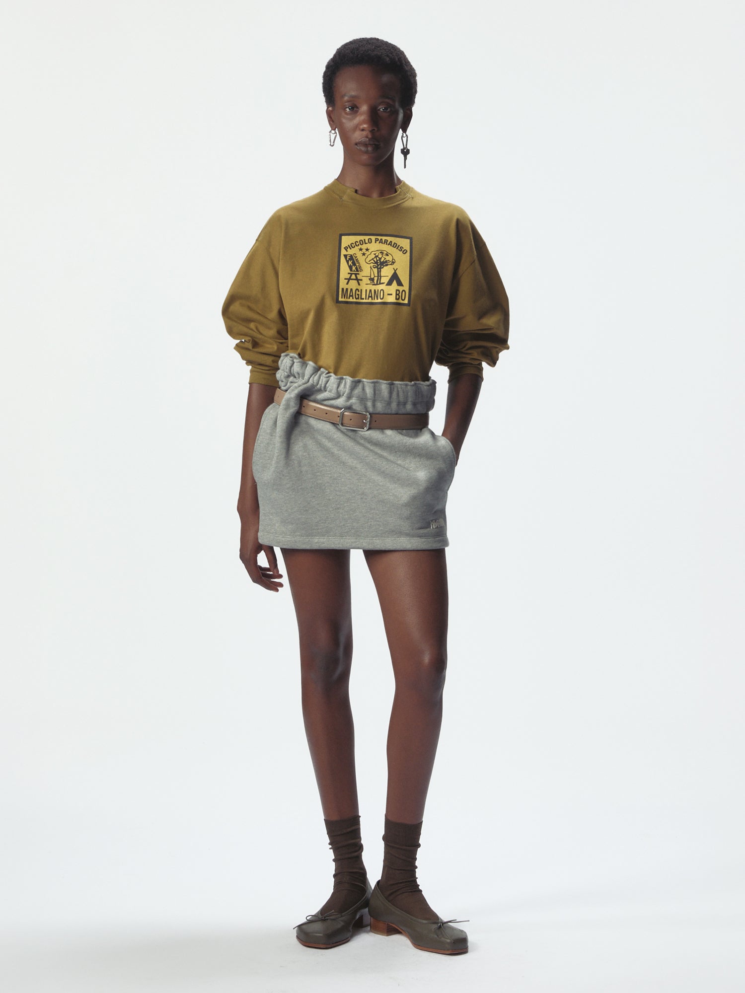Provincia Mini Skirt Grey Melange