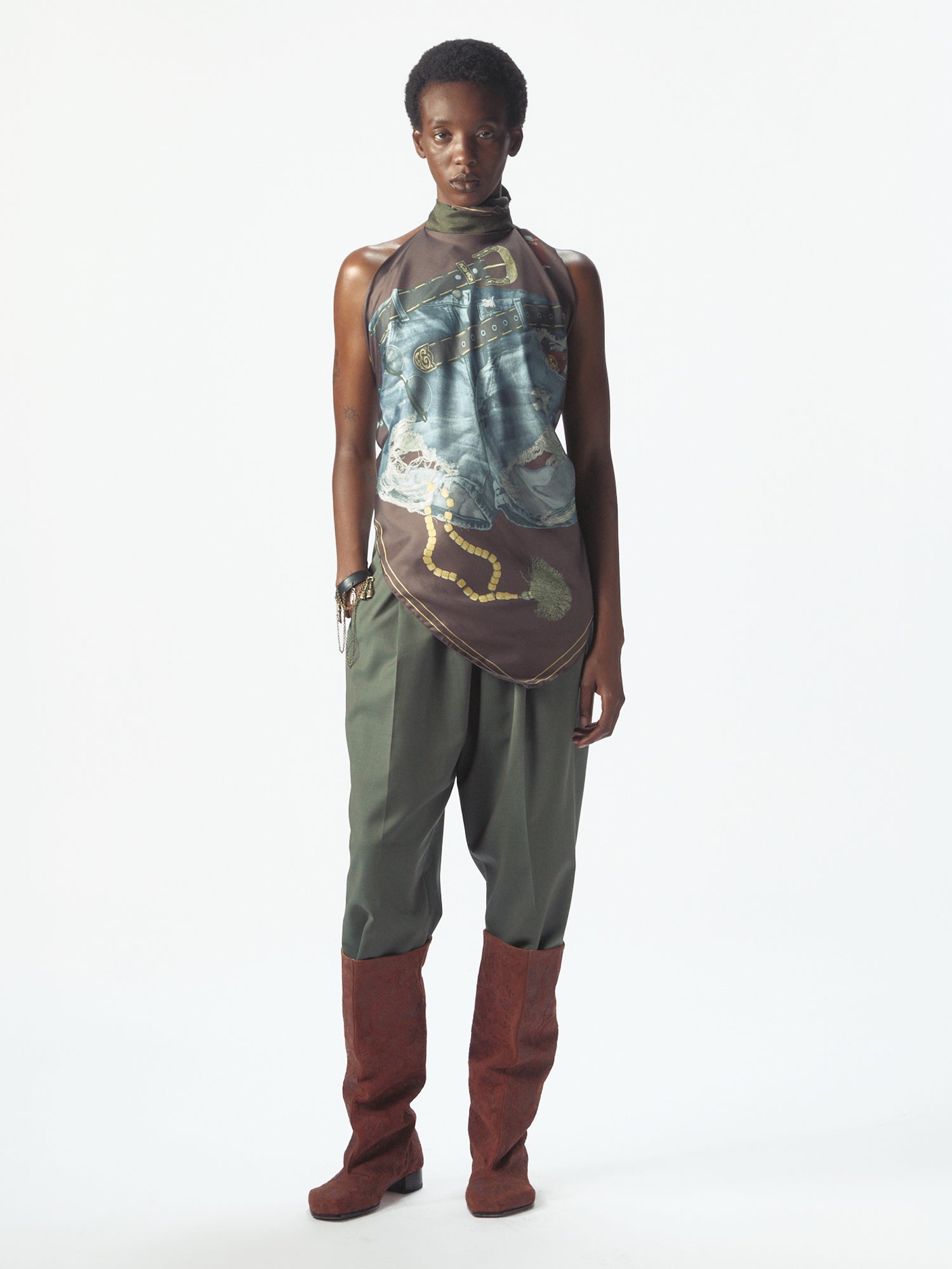 Manifesto Foulard Top Brown