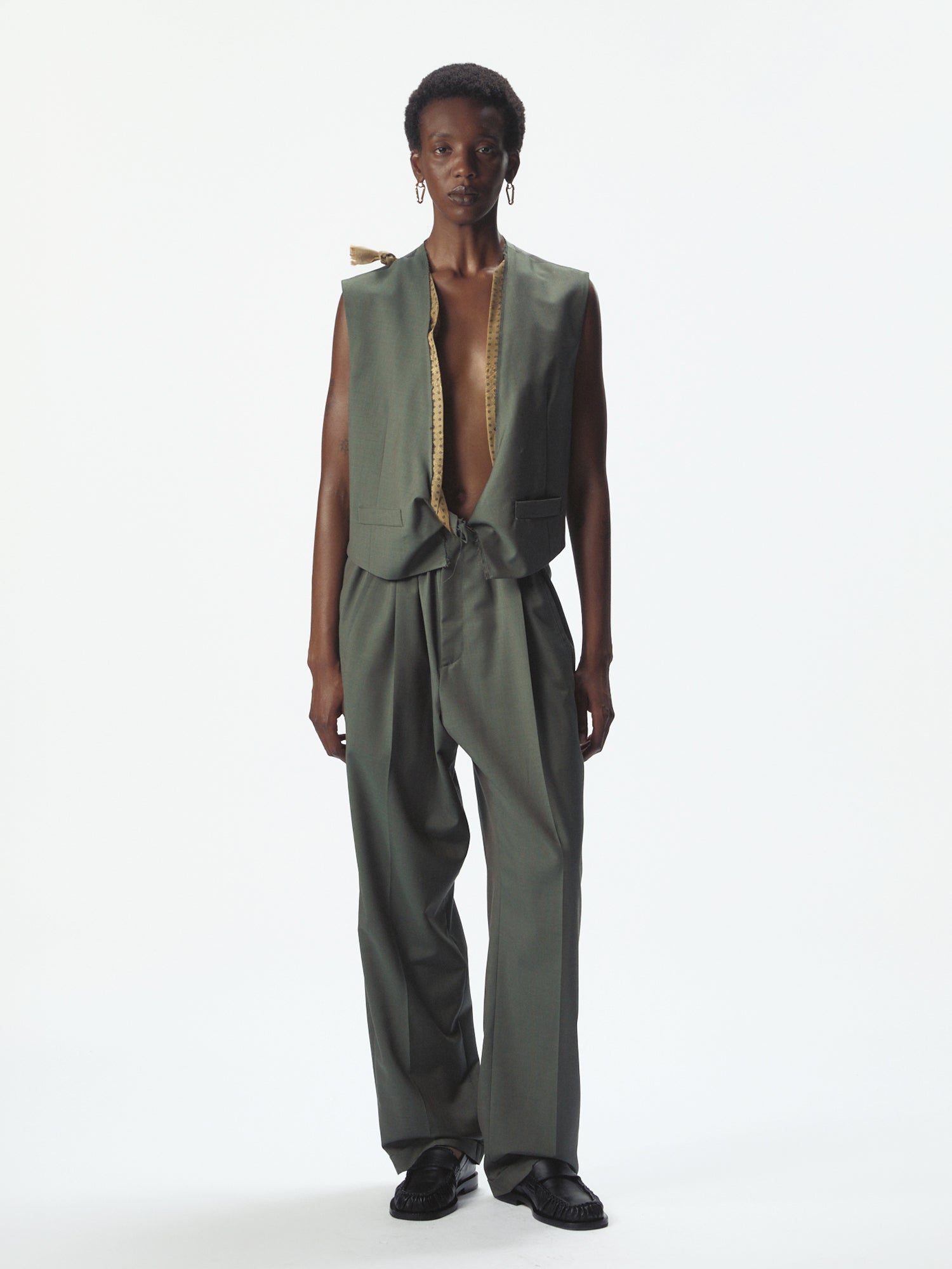 Dawn Knotted Vest Dollar Green