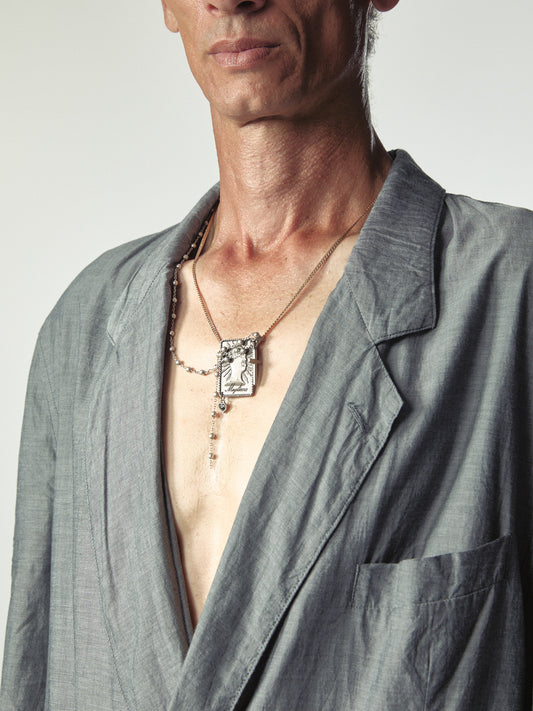 Santa Necklace Matt Silver