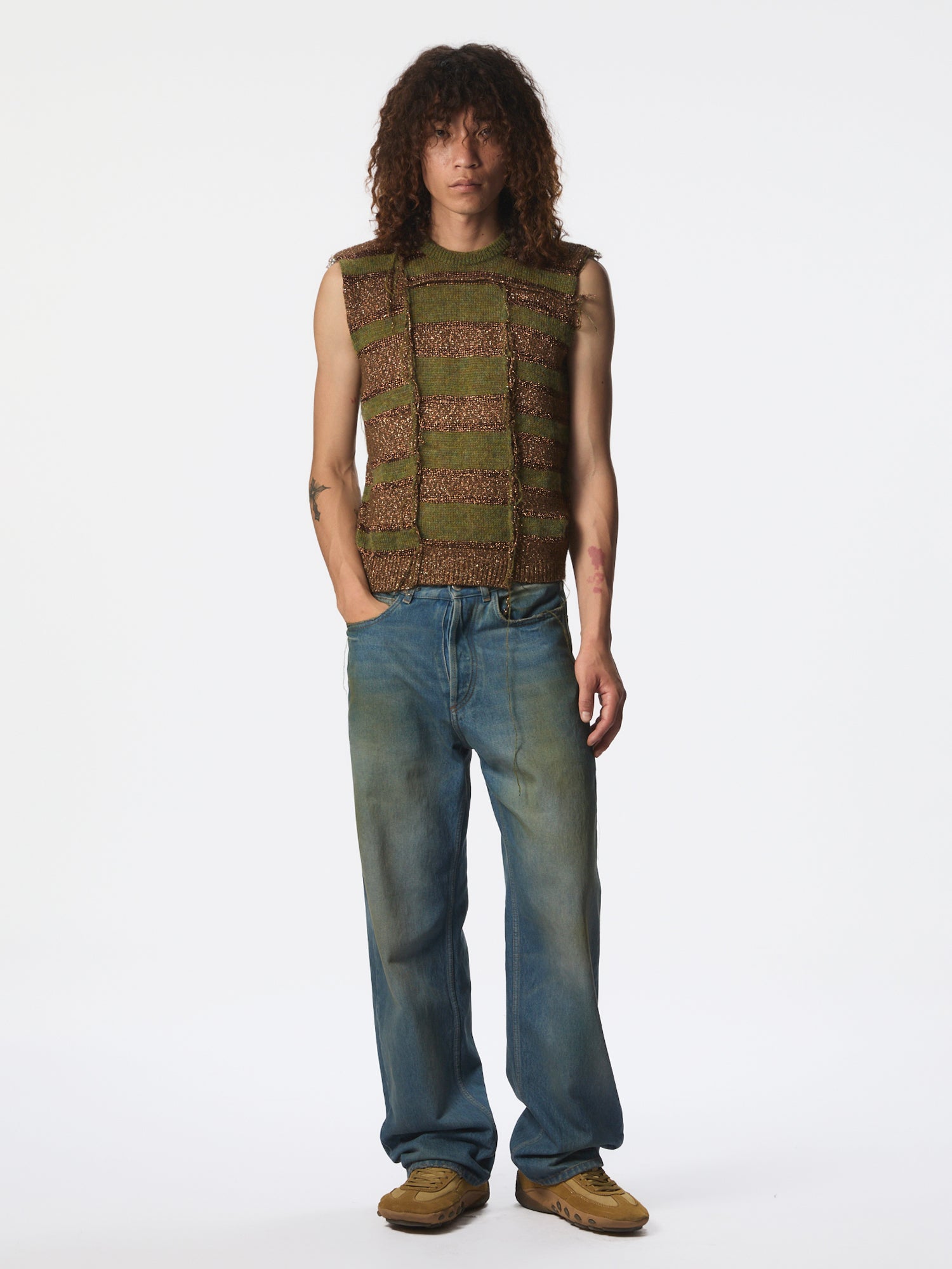 A Mess Of A Vest Green Mix