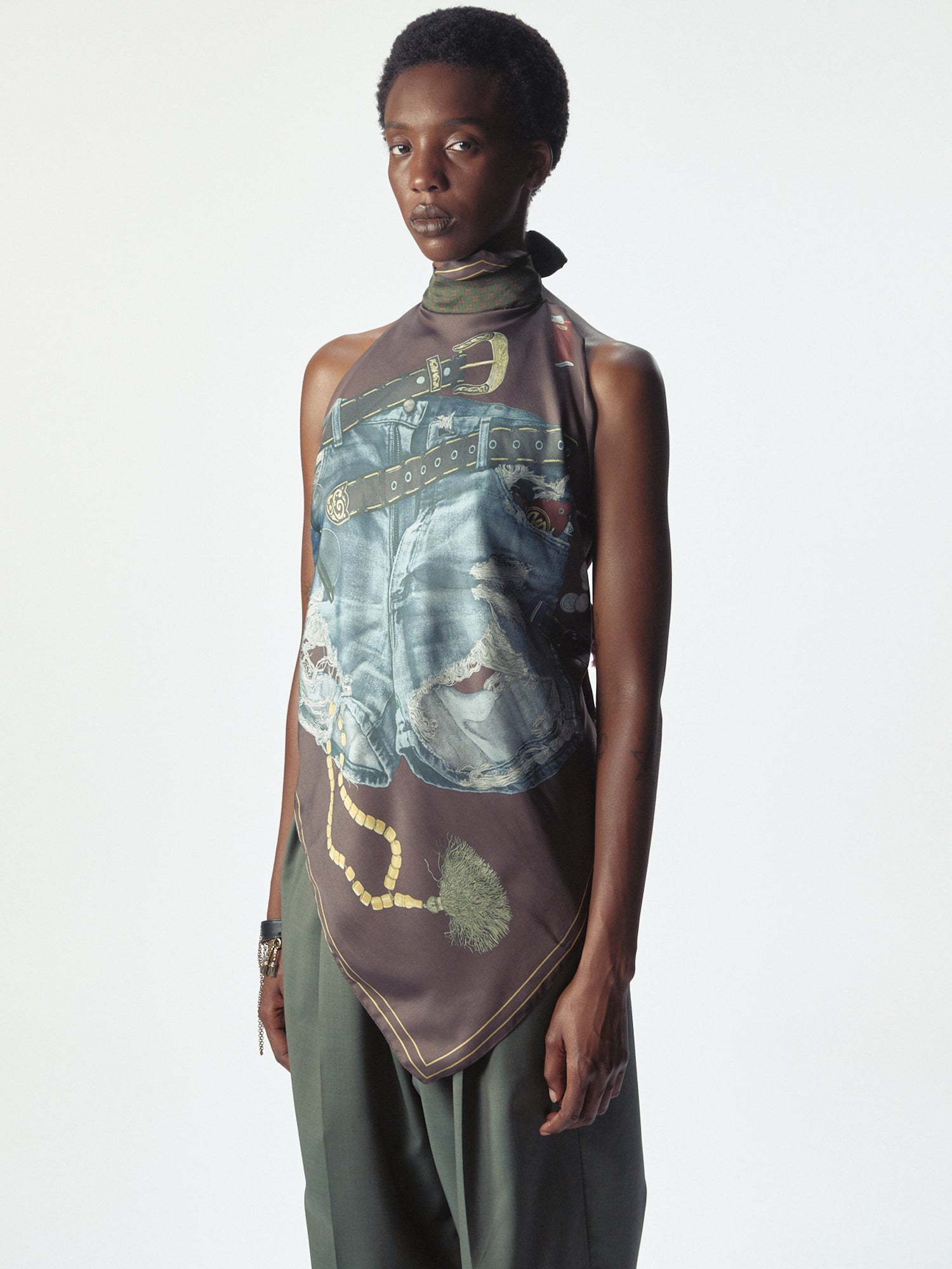 Manifesto Foulard Top Brown