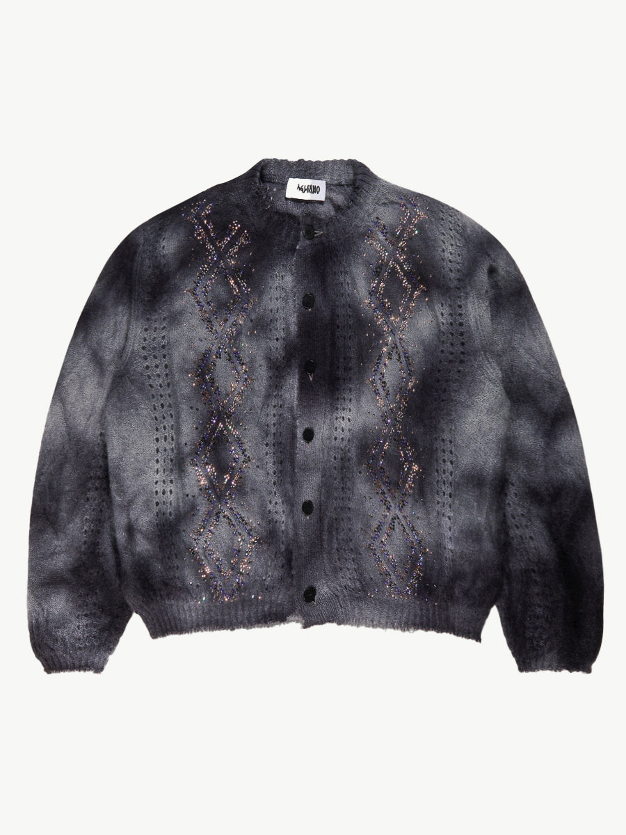 Dusty Swarovski Cardigan Dark Grey - Magliano