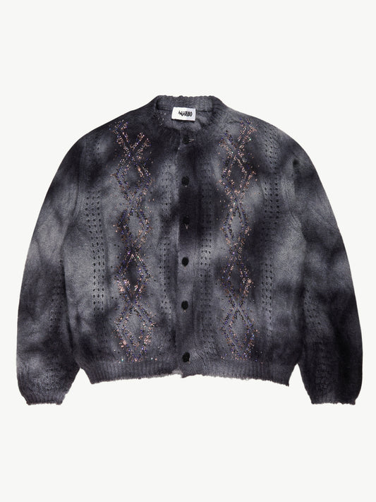 Dusty Swarovski Cardigan Dark Grey - Magliano