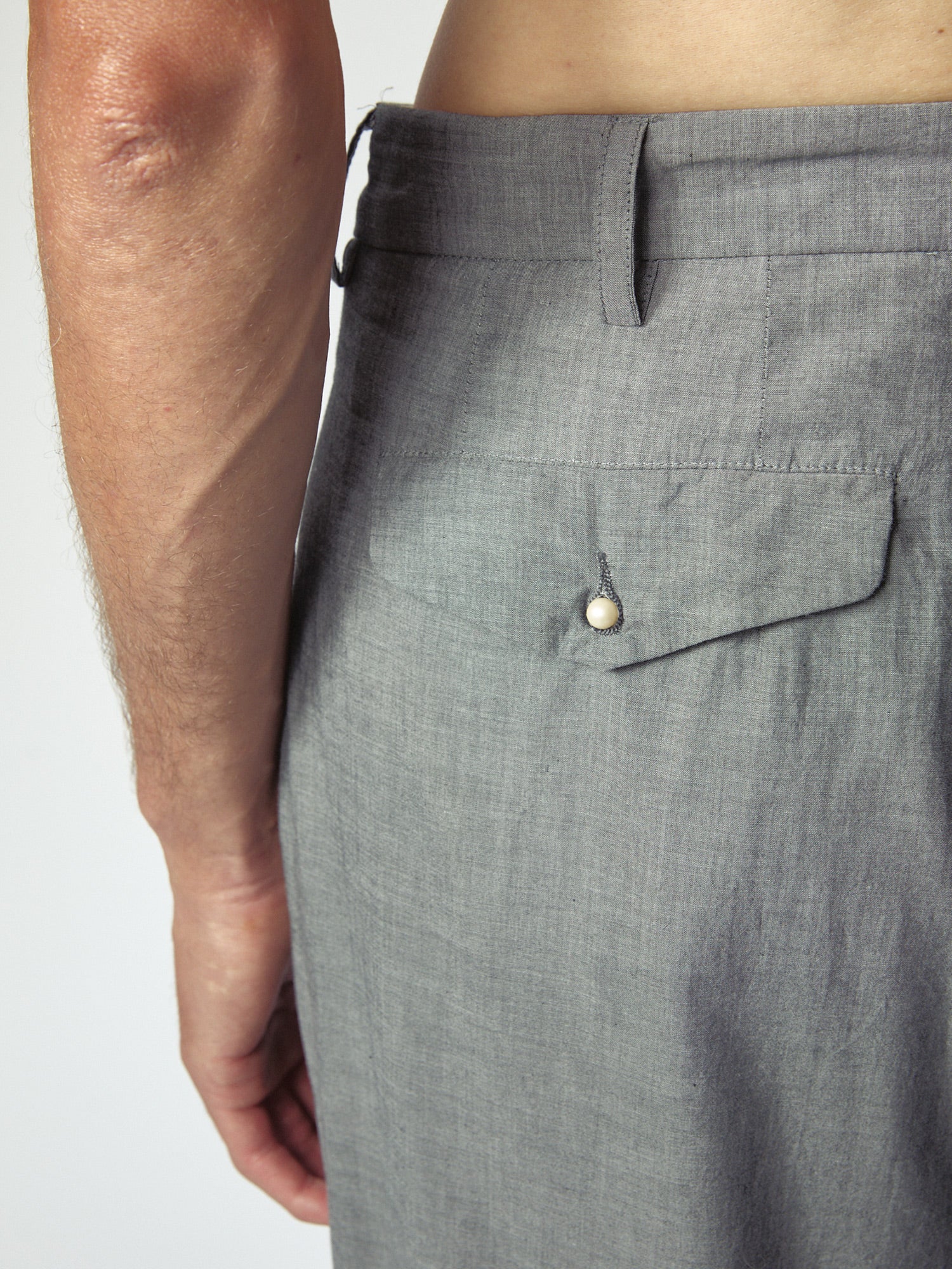 Zipped Double Pleats Grey Melange