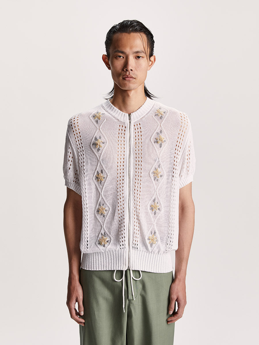 Cormagliano Zipped Tee White - Magliano