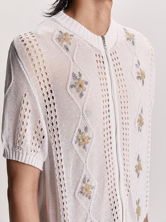 Cormagliano Zipped Tee White - Magliano