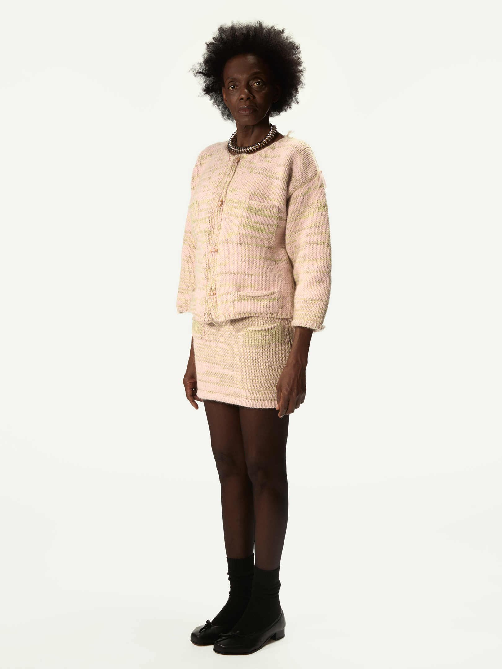 Freaky Knitted Miniskirt Pink Mix - Magliano