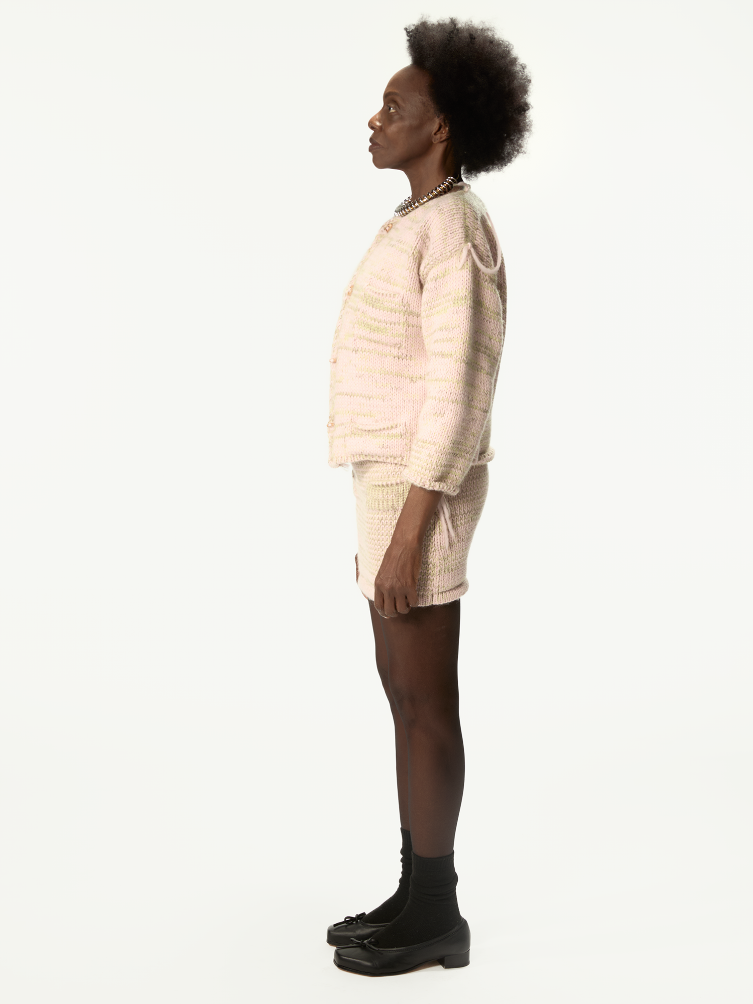 Freaky Knitted Miniskirt Pink Mix - Magliano