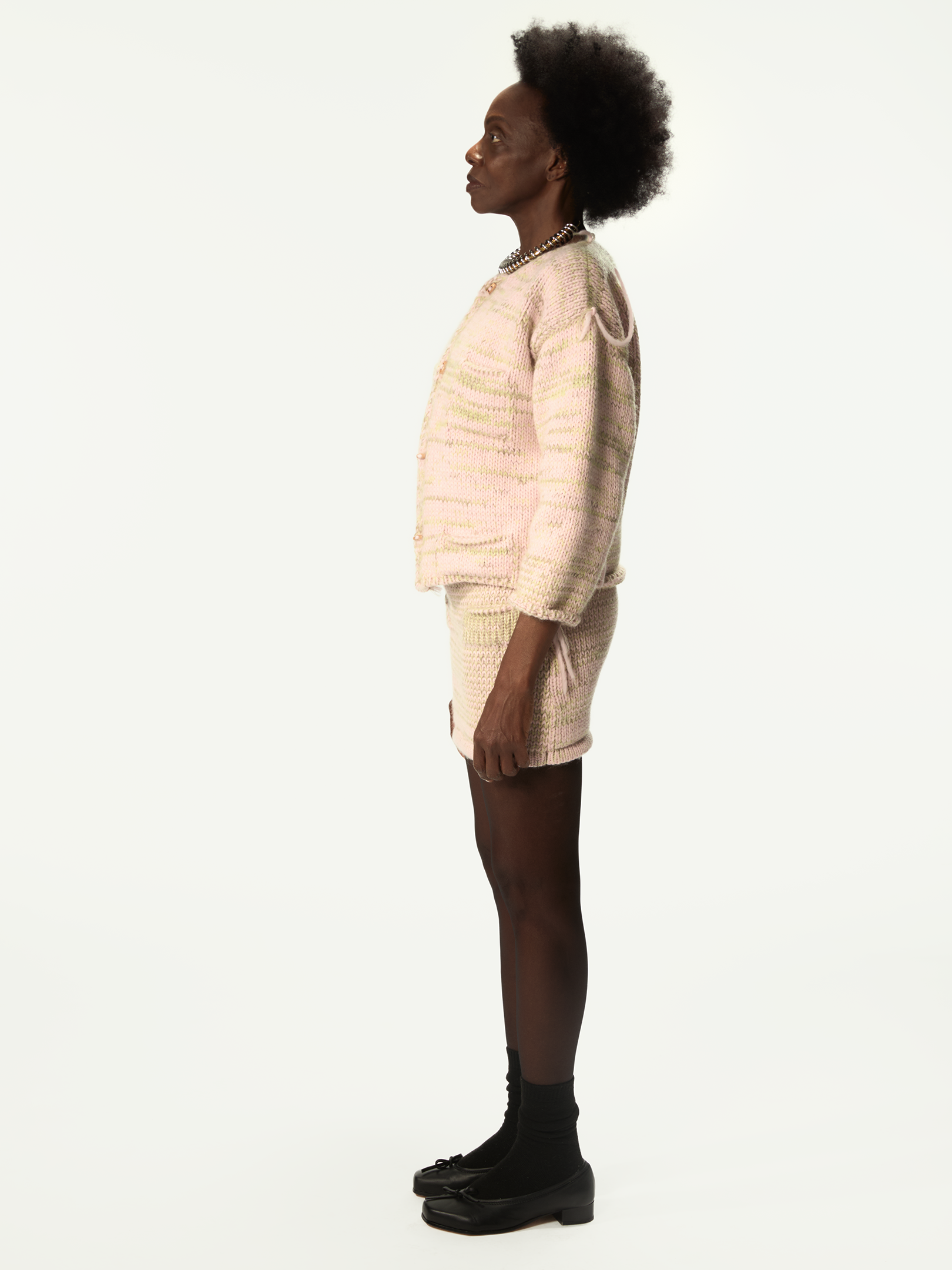 Freaky Knitted Miniskirt Pink Mix - Magliano