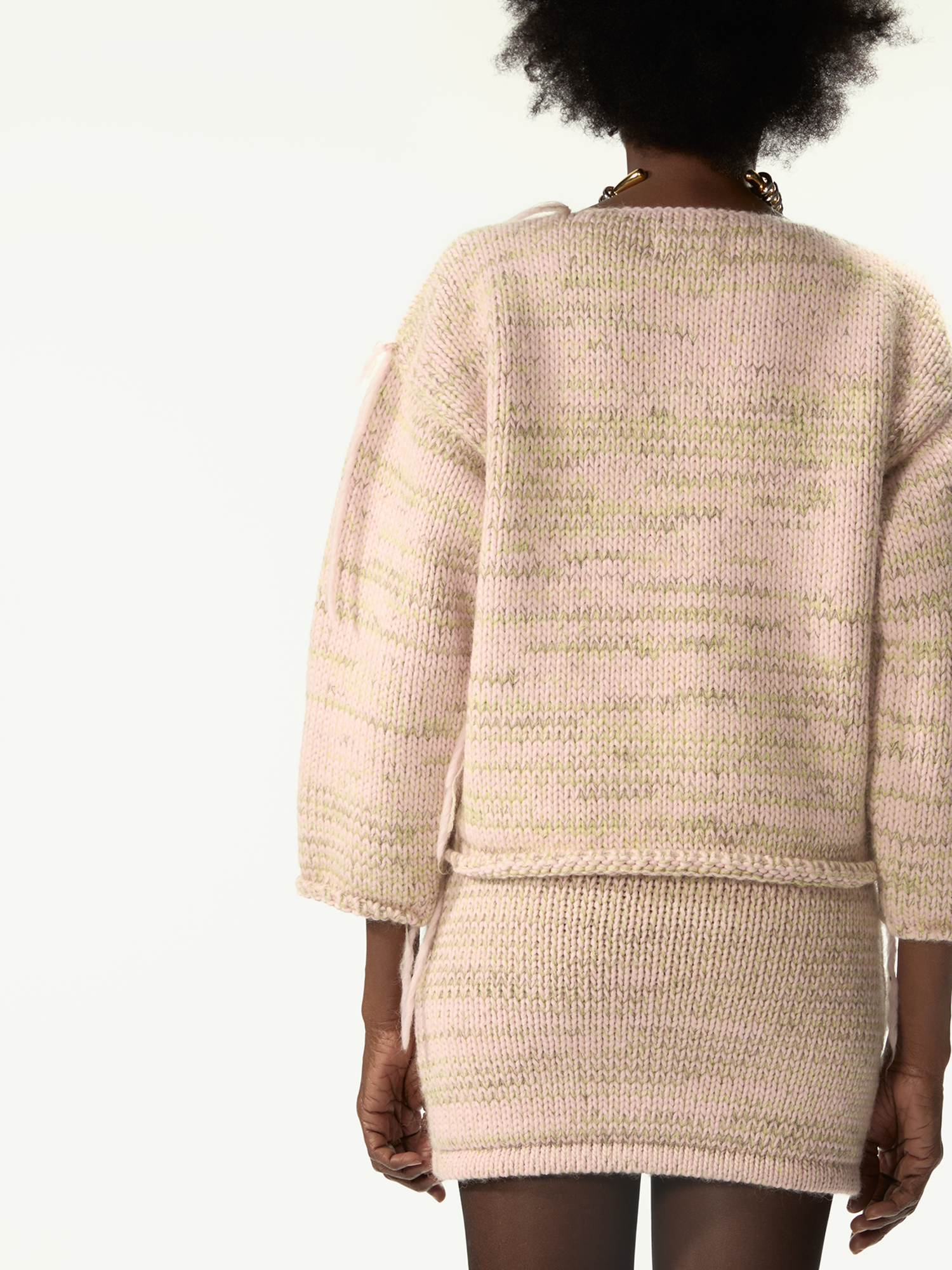 Freaky Knitted Miniskirt Pink Mix - Magliano