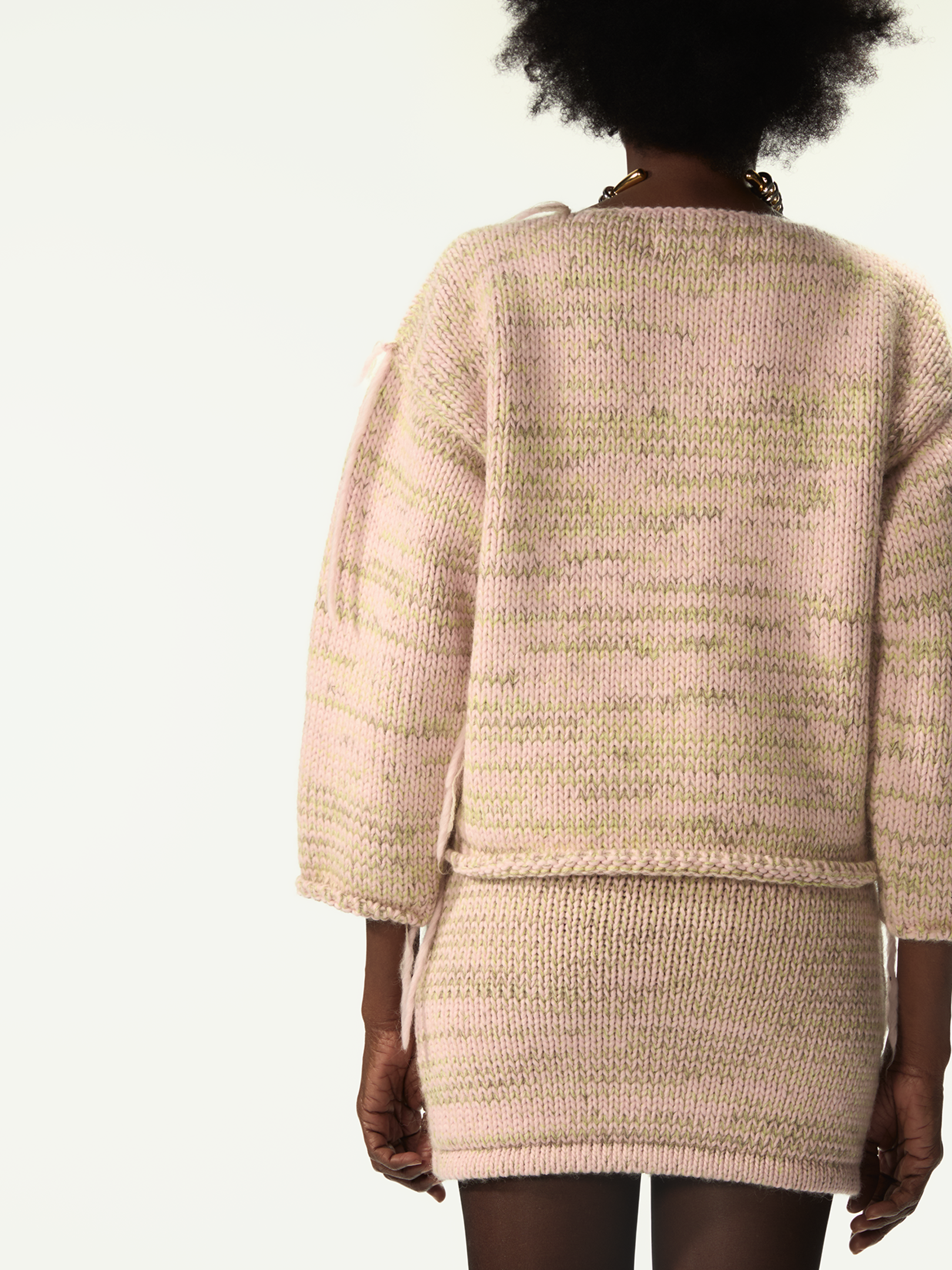 Freaky Knitted Miniskirt Pink Mix - Magliano