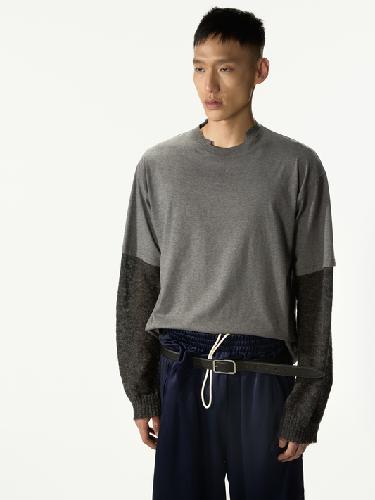 Trauma Knitted Long Sleeve Dark Melange - Magliano