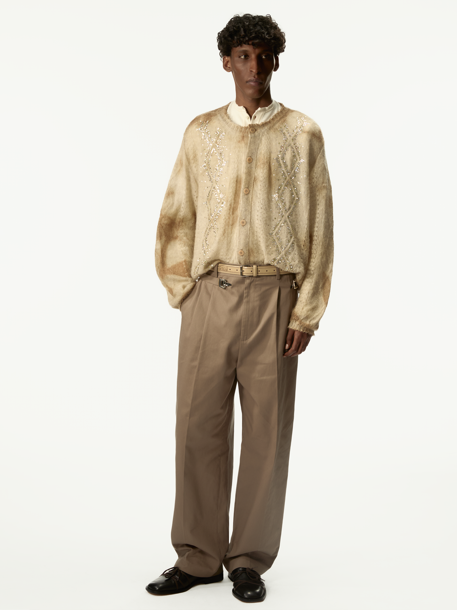 Dusty Swarovski Cardigan Beige - Magliano