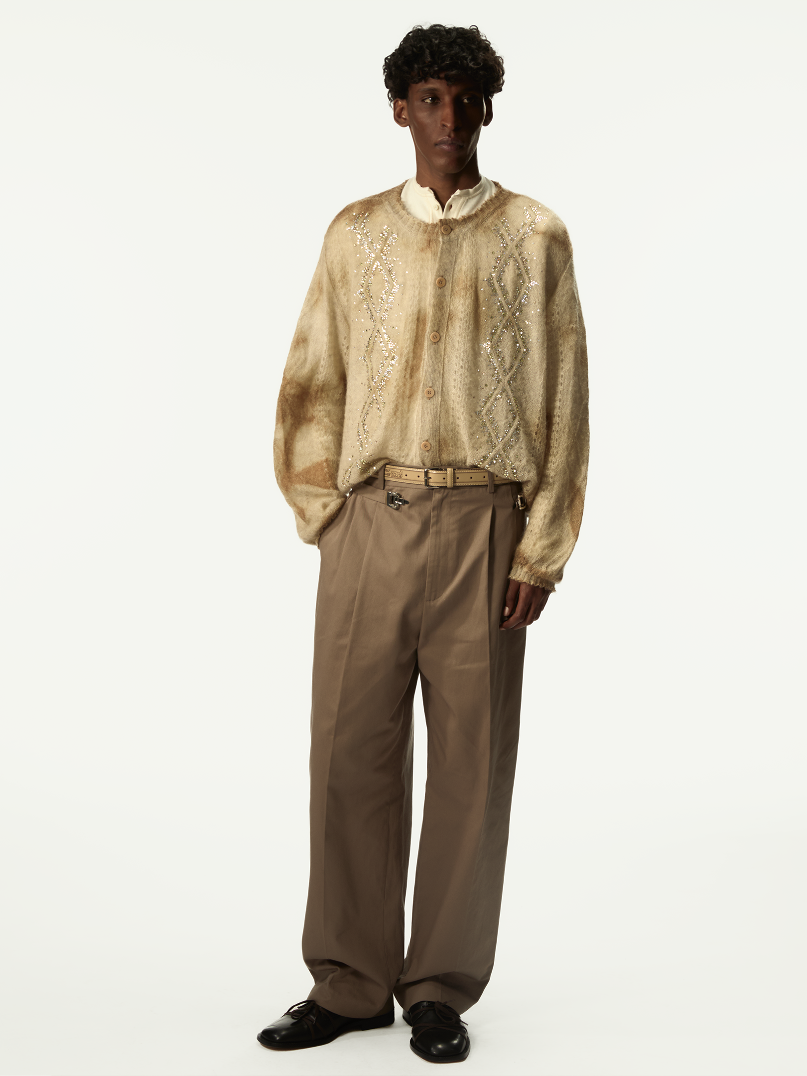 Dusty Swarovski Cardigan Beige - Magliano