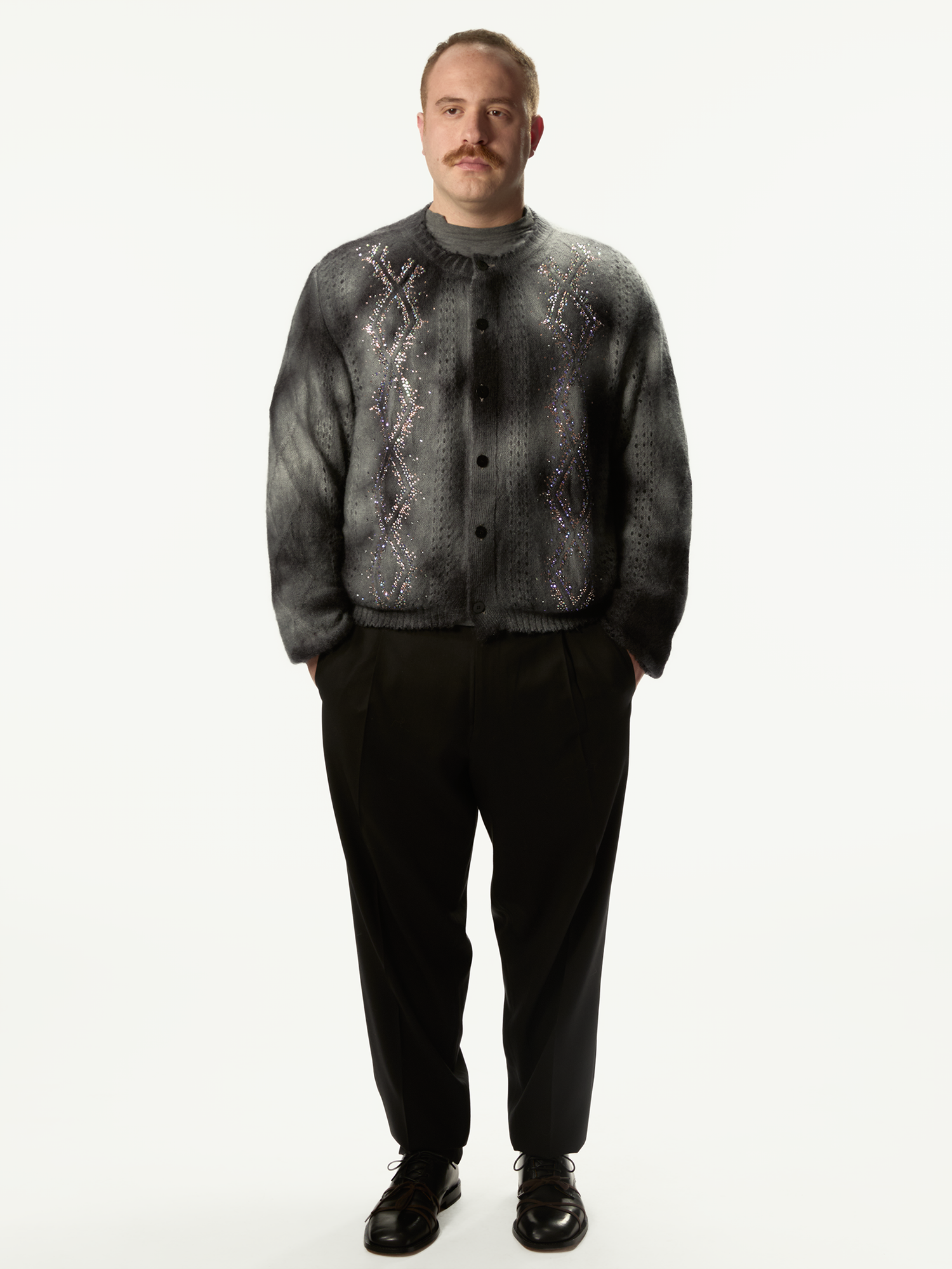 Dusty Swarovski Cardigan Dark Grey - Magliano