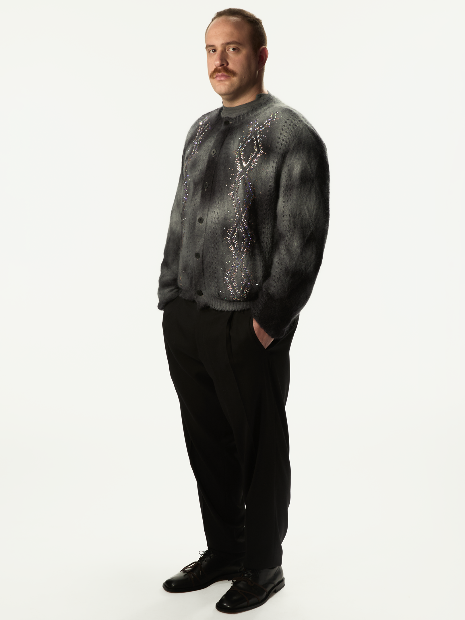 Dusty Swarovski Cardigan Dark Grey - Magliano