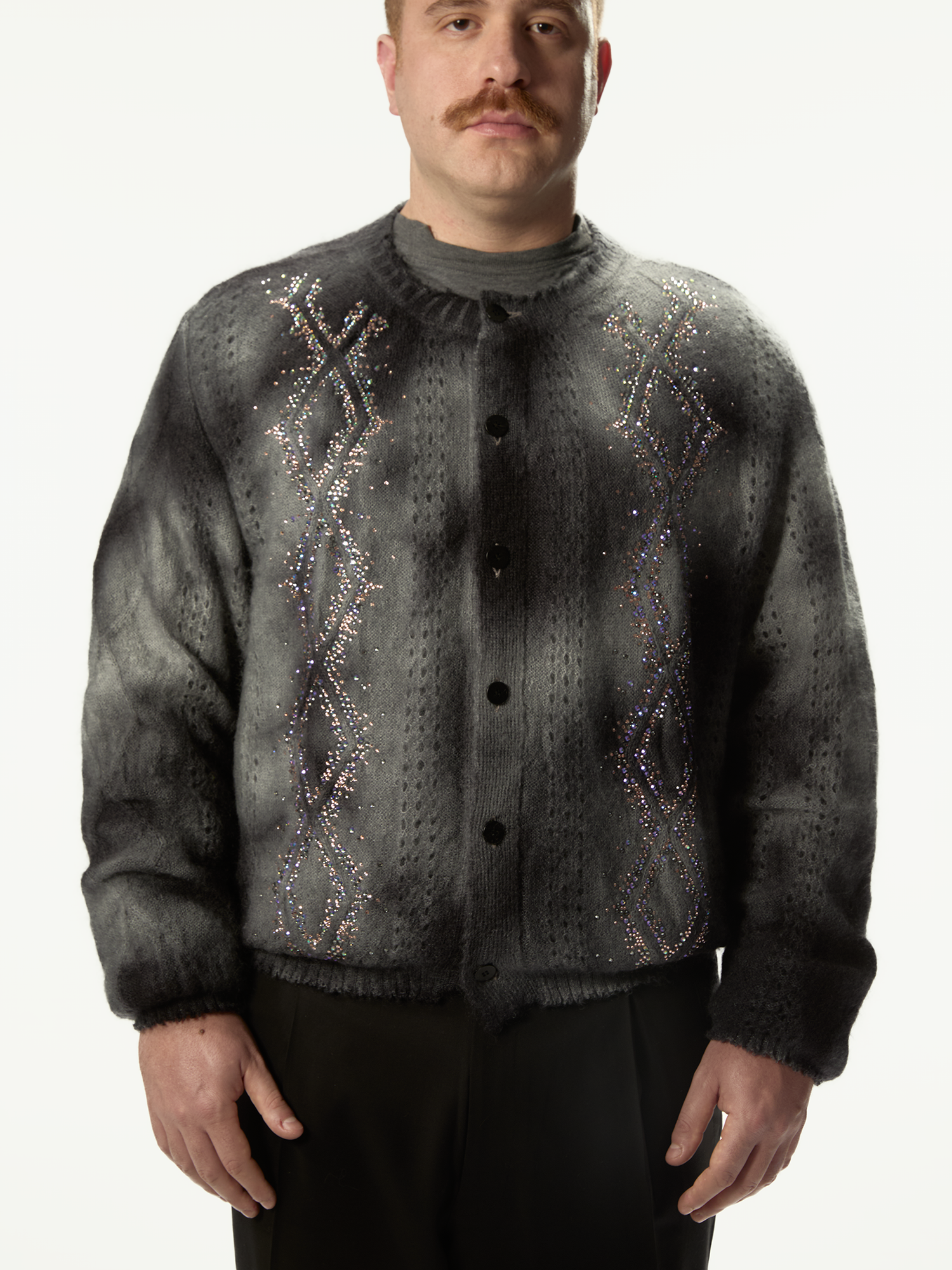 Dusty Swarovski Cardigan Dark Grey - Magliano