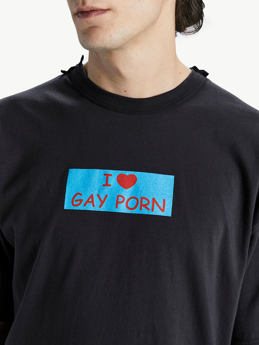 I Love Gay Porn Tee Black - Magliano