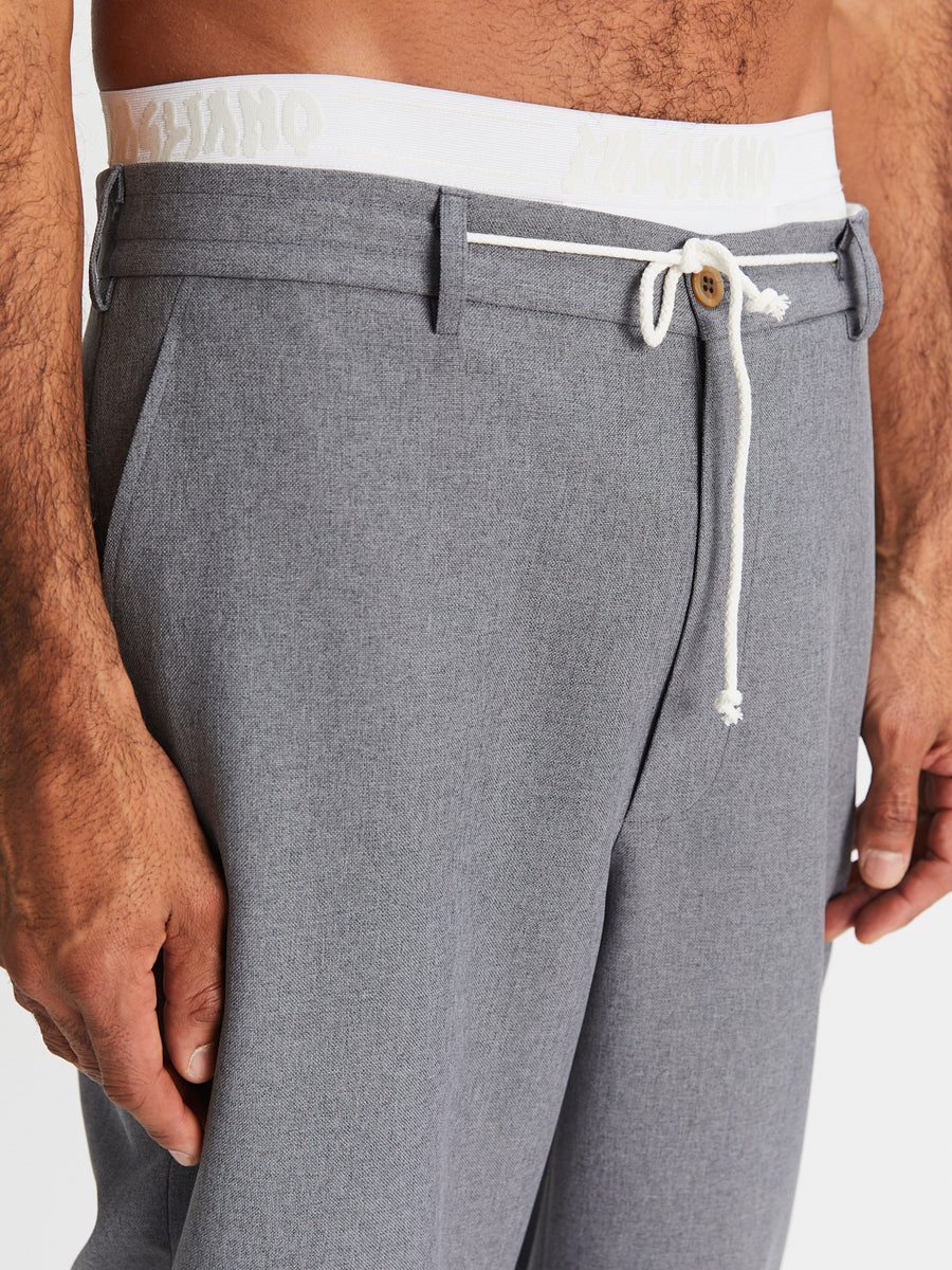 Eduardo Pijama Pants Manifesto Grey - Magliano
