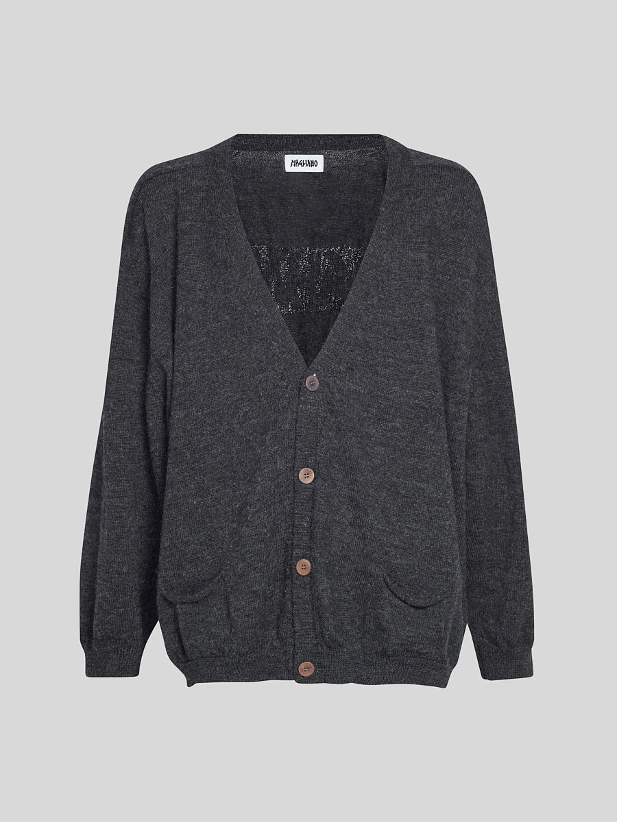 Grampa Cardigan Off Black - Magliano