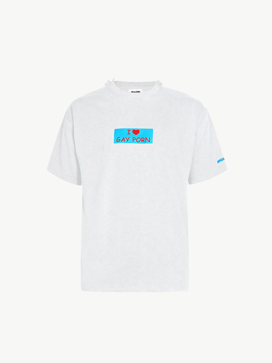 I Love Gay Porn Tee White - Magliano