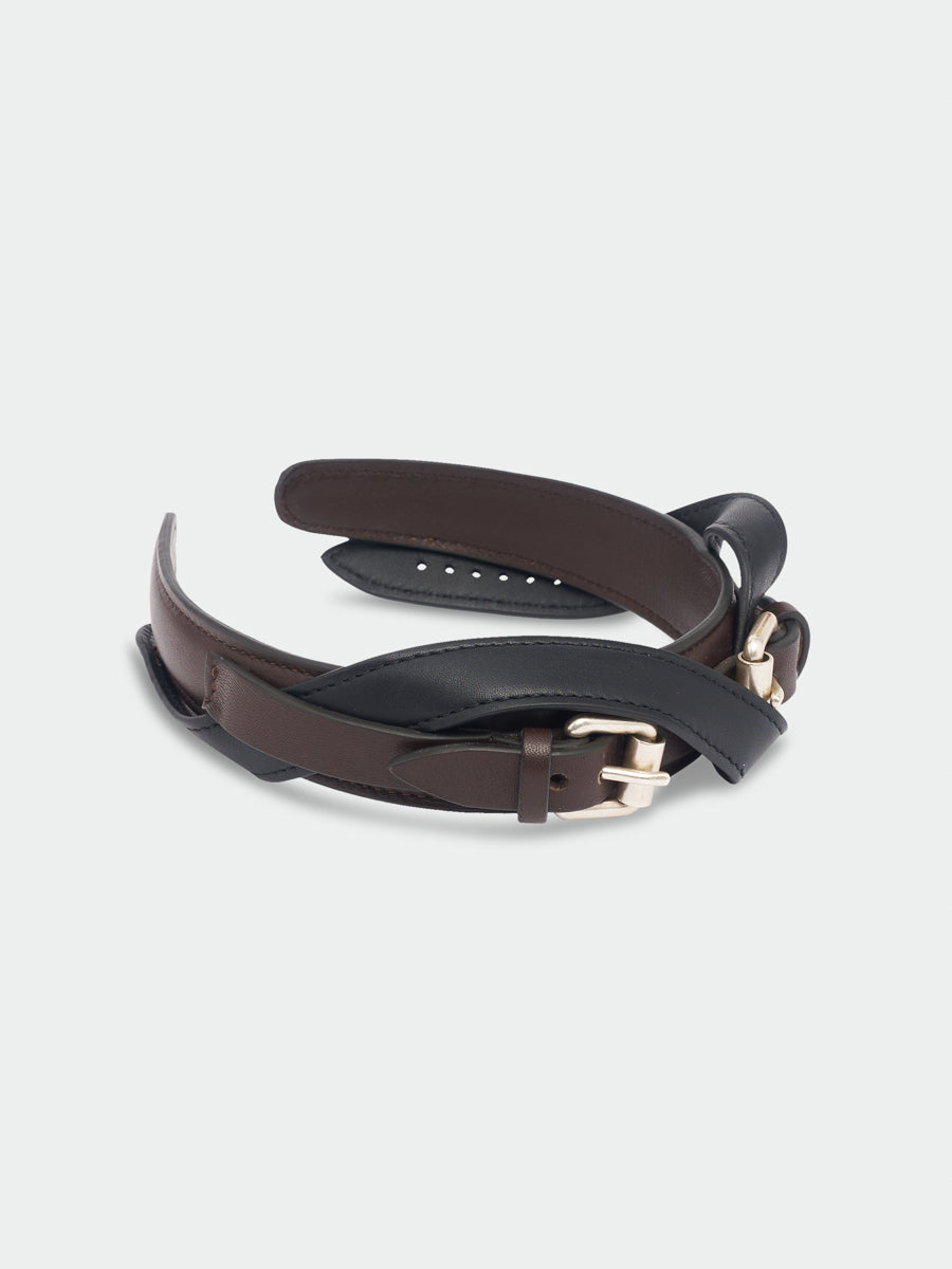 Leather Mess Cerchietto Brown