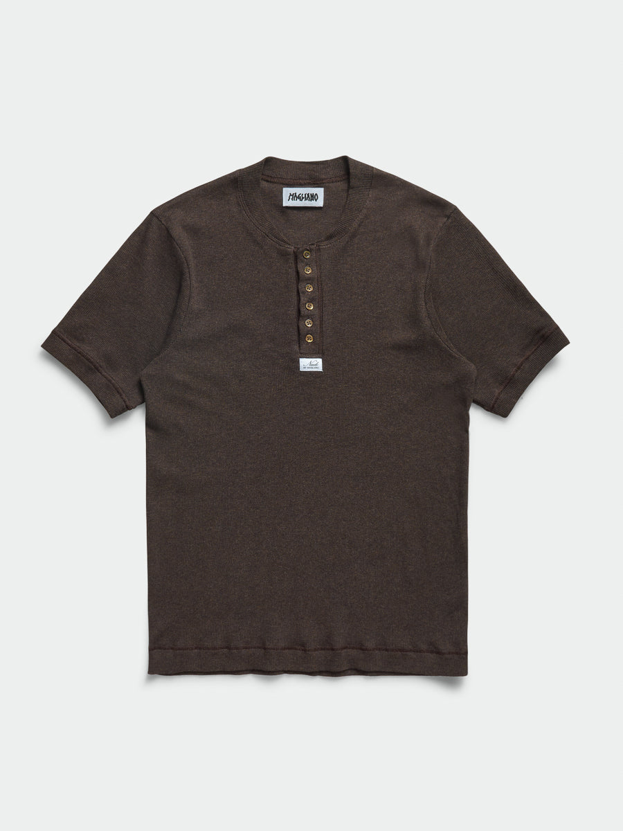Nudo Small Serafino Tee Brown Melange