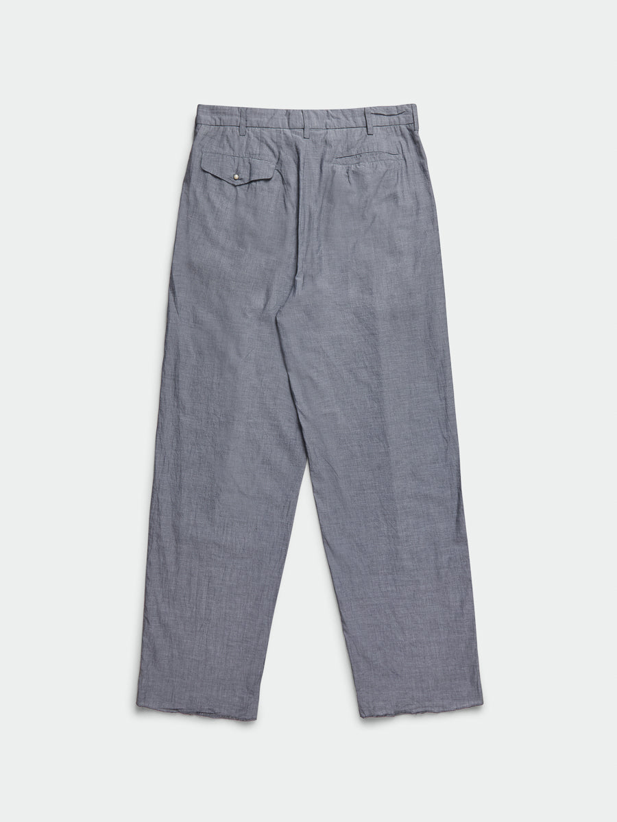 Zipped Double Pleats Grey Melange